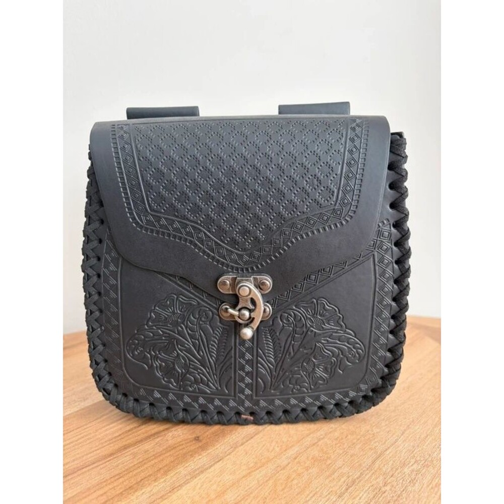 Festival belt black leather bag.
